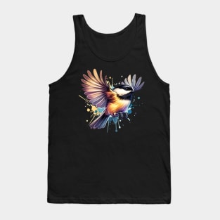 Watercolor Carolina Chickadee Tank Top